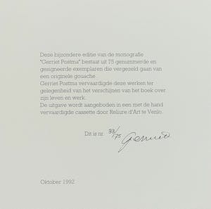 Gerriet Postma - Expressieve gouache met gesigneerde en genummerde monografie in casette kopen? Bied vanaf 550!