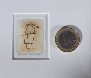 Hannie de Jong - Ets, "magiër" - Zeer klein! kopen? Bied vanaf 1!