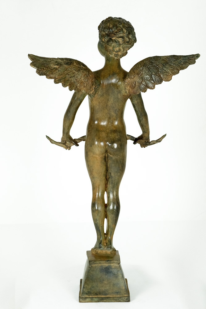 Pierre Chenet - Bronzen sculptuur van engel met boog (cupido) kopen? Bied vanaf 349!