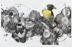 Jaco Putker - Zeefdruk, Op de schouders van giganten IV - Ingelijst kopen? Bied vanaf 1!