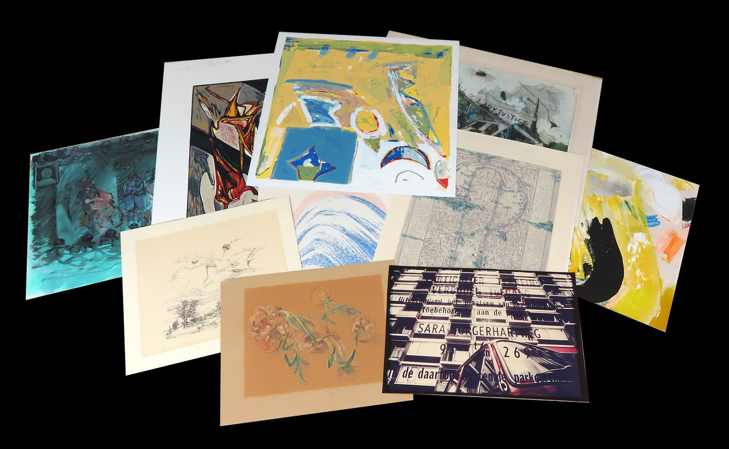 Piet Warffemius - en andere! - Lot met 10 werken op papier kopen? Bied vanaf 1!