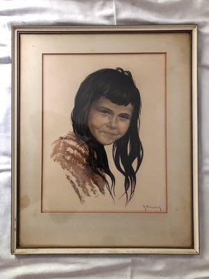 Roger Hebbelinck - Portret van een meisje - Lithografie kopen? Bied vanaf 40!