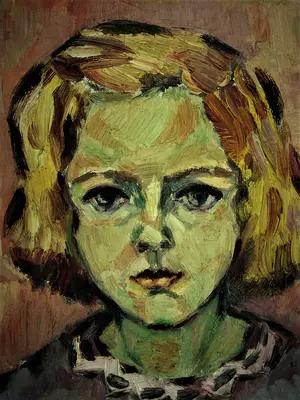 Niet of onleesbaar gesigneerd - Fraai in 1932 Fauvistisch geschilderd olieverf op doek "portret jong meisje" kopen? Bied vanaf 1!