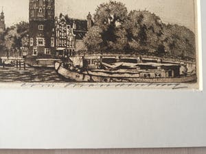 Cornelis Brandenburg - ets - Oude Schans te Amsterdam kopen? Bied vanaf 35!