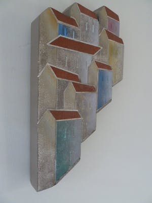 Niet of onleesbaar gesigneerd - Italiaans stads/dorps aanzicht kopen? Bied vanaf 1!