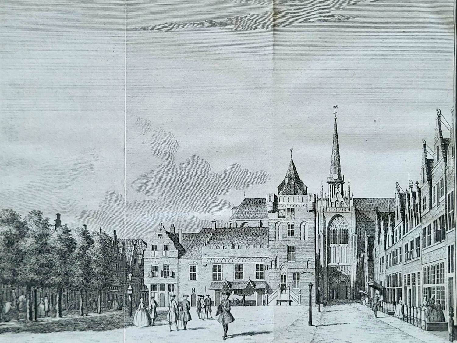 Isaac Tirion - De groote Markt, het Stadhuis en de groote Kerk te Goes. kopen? Bied vanaf 39!