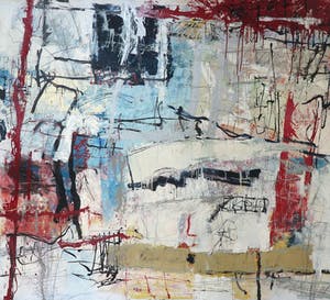 Mathieu Berden - Acryl op doek, Abstracte compositie (Zeer groot) kopen? Bied vanaf 1!