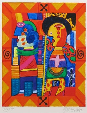 Clemens Briels - Zeefdruk, Zonder titel - Ingelijst kopen? Bied vanaf 70!