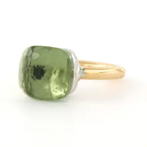 18k bicolour ring bezet met groene amethist - ringmaat  17.5(55) kaufen? Bieten Sie von 800!