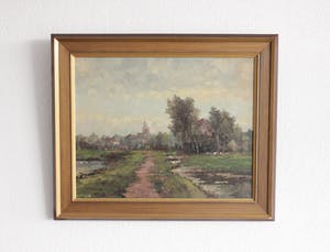 Anton van Unen - Landschap met zicht op een dorpje kopen? Bied vanaf 1!