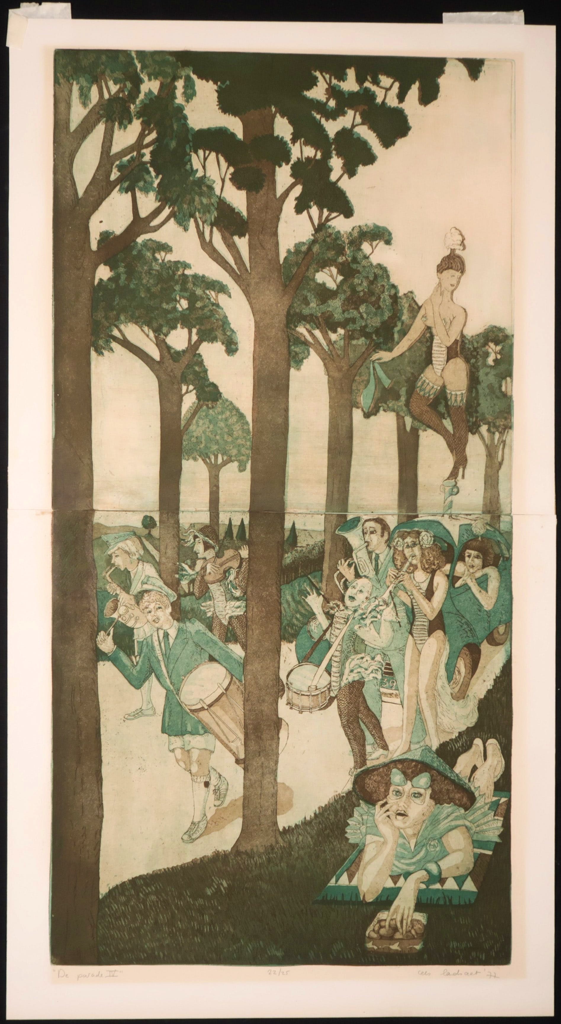 Cees Landsaat - Ets en aquatint, De parade IV kopen? Bied vanaf 1!