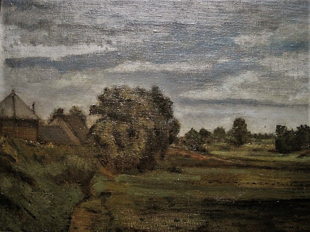 Niet of onleesbaar gesigneerd - impressionistisch olieverf "landschap bij Belfeld Limburg" kopen? Bied vanaf 1!
