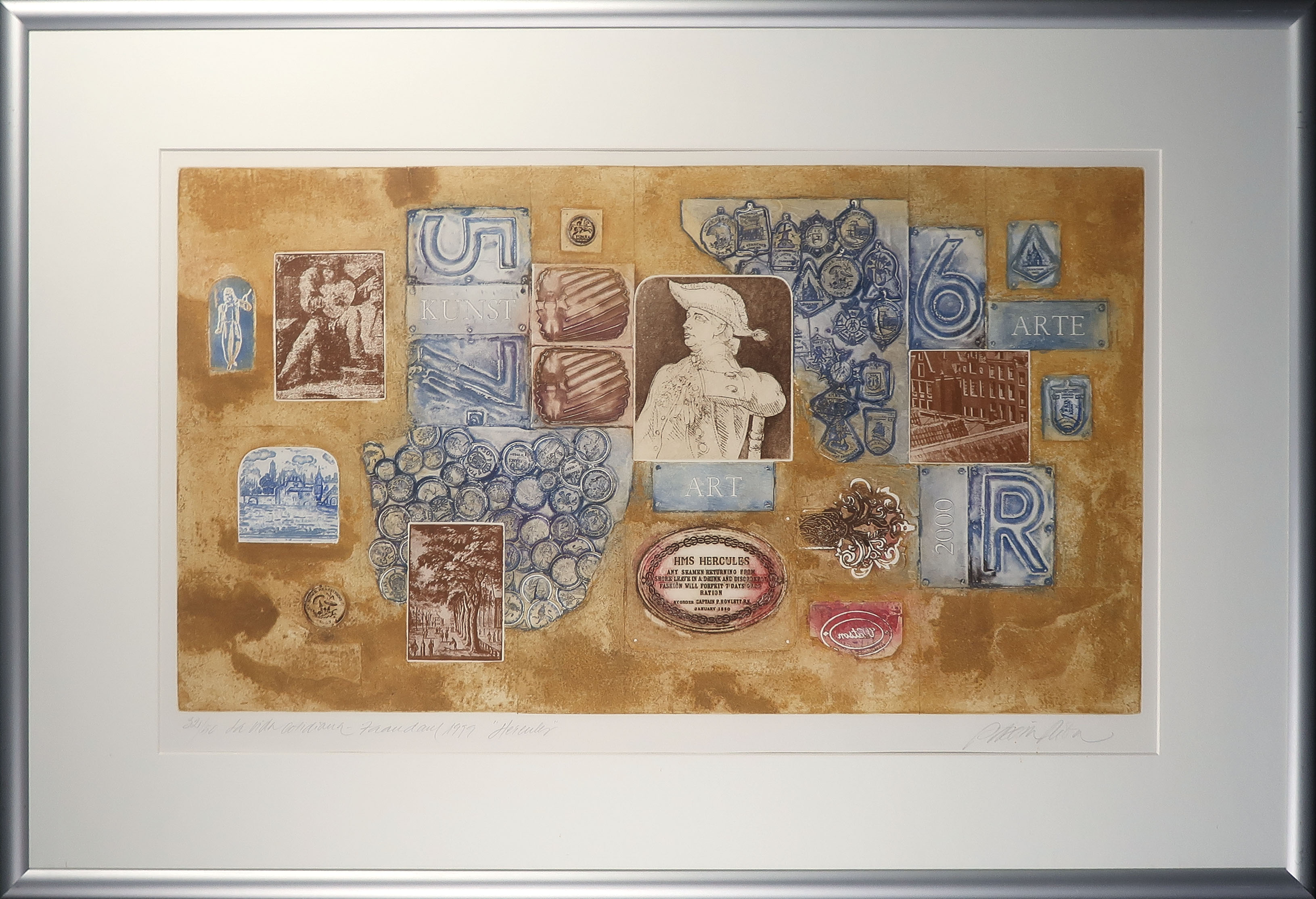 Enric Adsera Riba - Kleurenets en aquatint, Hercules - Ingelijst (Groot) verkocht voor € 70!