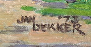 Jan Dekker - Olieverf op doek, Egmondse Duinen, Ingelijst kopen? Bied vanaf 1!