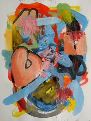 Peter Klashorst - Acrylverf op papier – Abstract 14 - 2016 kopen? Bied vanaf 35!