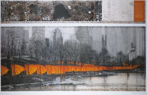 Christo - Handgesigneerd exemplaar The Gates met stukje stof - Ingelijst (Groot) kopen? Bied vanaf 1!