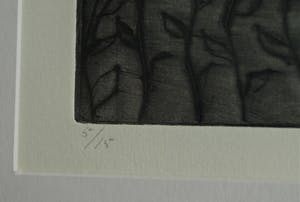 Wim Worm - Ets , Hijgend hert – ingelijst 63 x 88 cm – 1980 - oplage 15 ex. kopen? Bied vanaf 10!