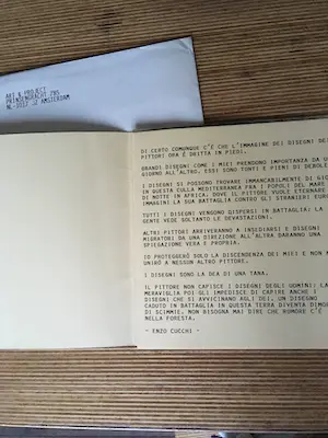 Enzo Cucchi - Uitnodiging tentoonstelling Art & Project in 1981 kopen? Bied vanaf 1!