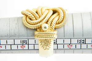 68 - Grote & zware (26gr) Surinaamse 18 Krt geelgouden heren "mattenklopper"ring kopen? Bied vanaf 960!