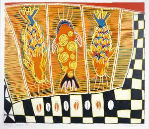 Diana van Hal - Zeefdruk, Royal Catfish verkocht voor € 35!