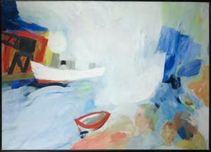 Marian Plug - Acryl op doek, Licht voor de overkant - Ingelijst (Groot) kopen? Bied vanaf 1!