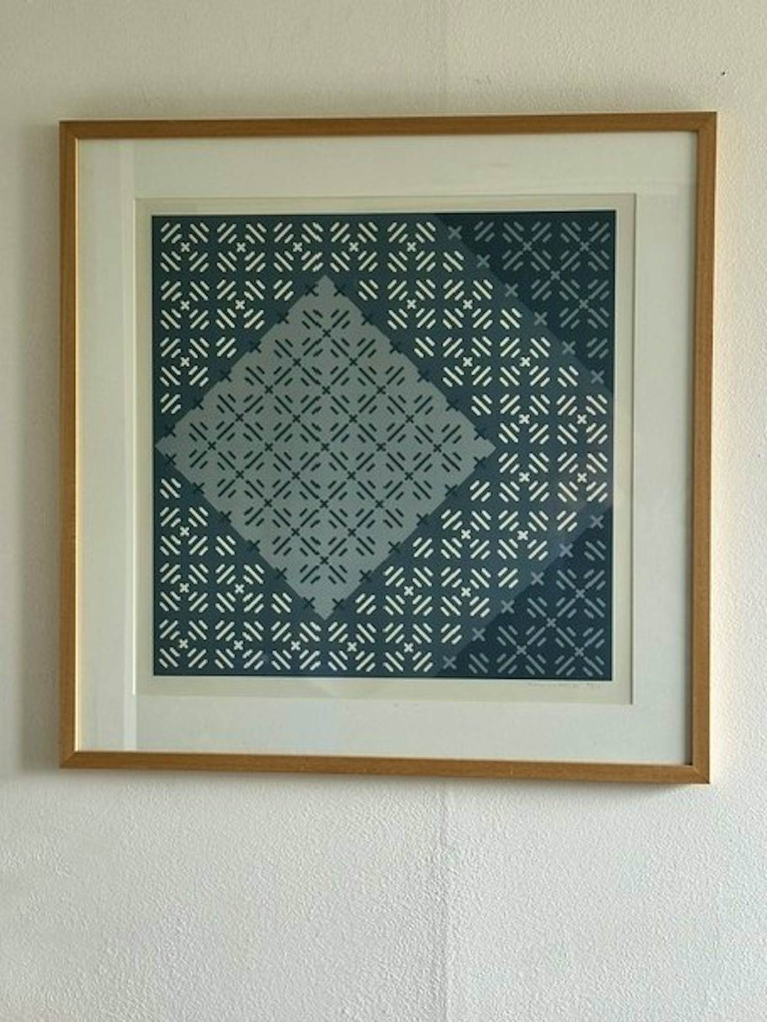 Henk van der Plas - Abstract Geometrische Compositie in wit, grijs en blauw kopen? Bied vanaf 50!