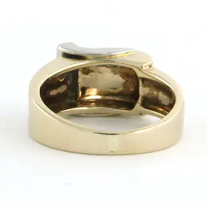 14k bicolor gouden ring bezet met single cut geslepen diamant tot. 0.02ct kopen? Bied vanaf 255!