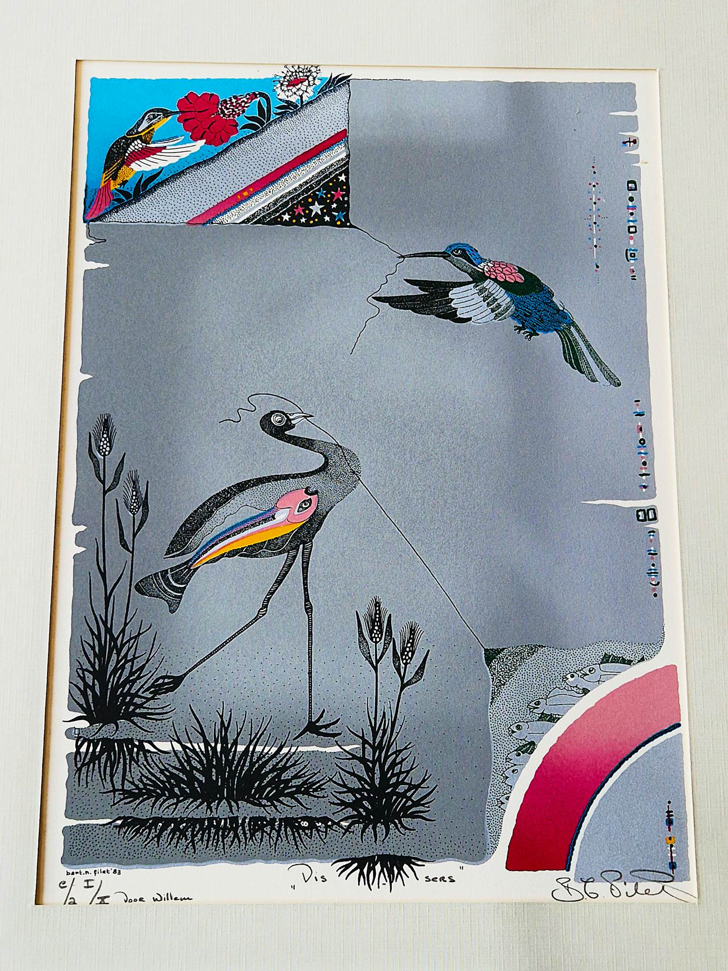 Bart Filet - erg mooie en in zeer kleine oplage (E.A. /10) gemaakte Litho "Vissers" kopen? Bied vanaf 34!