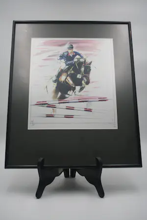 AcheterNiet of onleesbaar gesigneerd - Gelimiteerd Aquarel Sport Spring Paard? Enchérissez de 1!