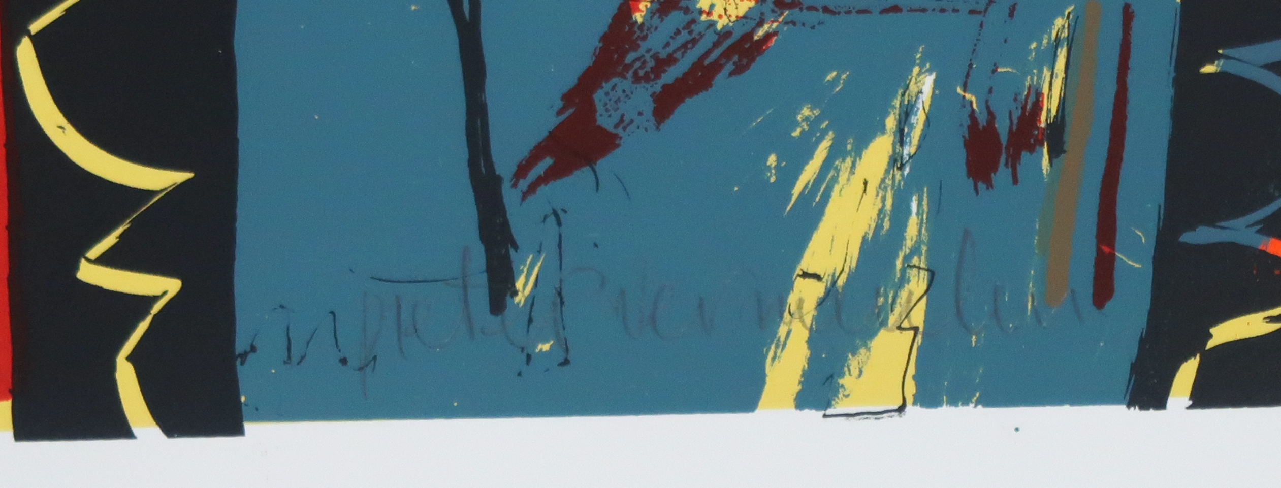 Pieter Vermeulen - Zeefdruk, Compositie geel, rood en blauw kopen? Bied vanaf 1!