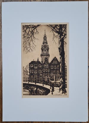 Cornelis Brandenburg - Cornelis Brandenburg ( 1884 - 1954 ) - ets - Groenburgwal. kopen? Bied vanaf 45!