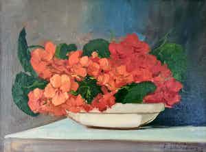 Niet of onleesbaar gesigneerd - Bloemenstilleven verkocht voor € 1!