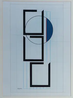 Wim Sinemus - Gouache, Geometric Compositie kopen? Bied vanaf 550!