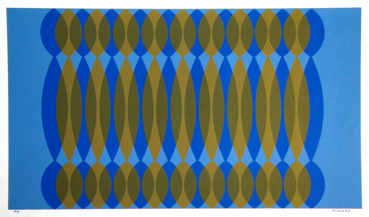 Dordevic Miodrag - Kinetische compositie - 1967 - Originele zeefdruk - Handgesigneerd kopen? Bied vanaf 100!