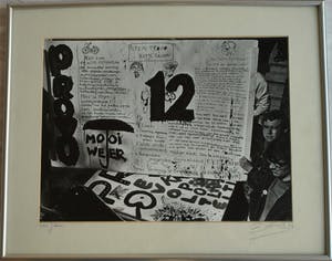 Cor Jaring - Foto , Verkiezingsbord Provo 1966 - ingelijst - 1987 kopen? Bied vanaf 75!