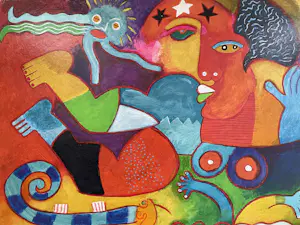 Clemens Briels - Handbewerkte zeefdruk Nr. 4 - Un jardiro secreto - op paneel kopen? Bied vanaf 300!