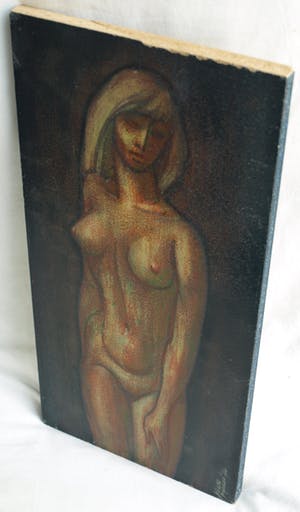Klaas Pijlman - Olieverf op paneel , Naakte vrouw – gesigneerd – 1970 kopen? Bied vanaf 35!