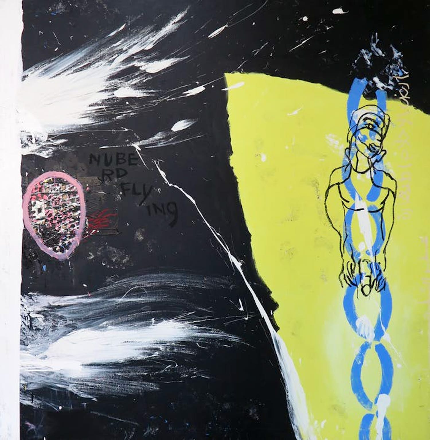 Rachid Ben Ali - Gemengde techniek op doek, Zonder titel (Zeer groot!) kopen? Bied vanaf 1!