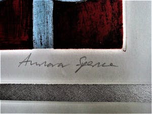 Annora Spence - Groot Litho van bekende Britse Grafica "Man with Bird cage" fraai ingelijst! kopen? Bied vanaf 10!