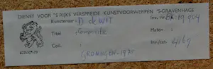 Drewes de Wit - Ingelijste olieverf op paneel: compositie - 1975 kopen? Bied vanaf 250!