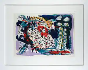 Asger Jorn - Litho uit One Cent Life - Ingelijst vendu pour 72€ !