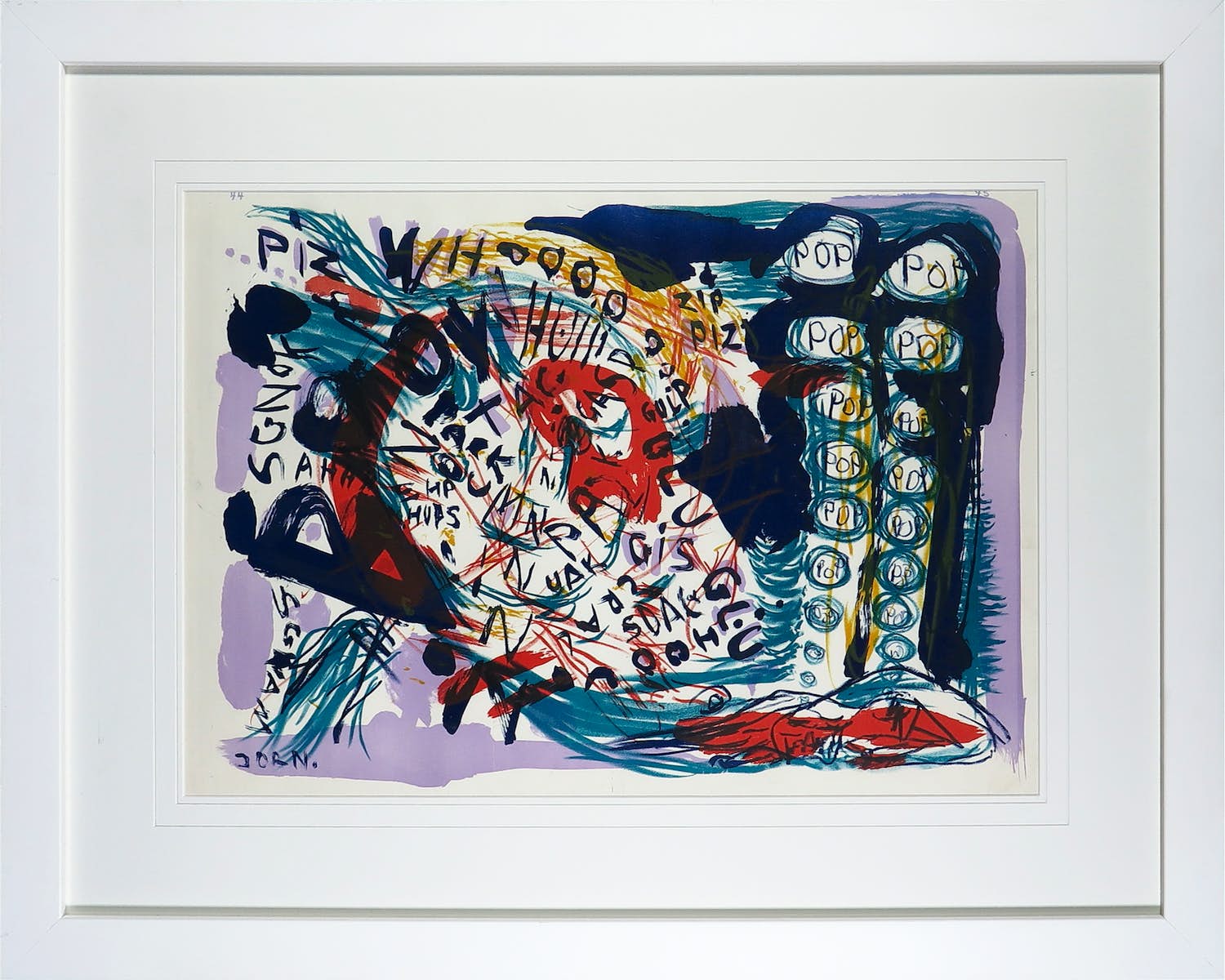 Asger Jorn - Litho uit One Cent Life - Ingelijst verkocht voor € 1!