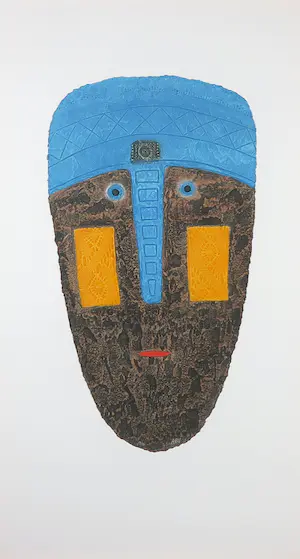 Alain Berck Vitz - Carborundum op geschept papier, Blue man II - Ingelijst kopen? Bied vanaf 50!