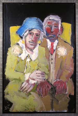 Martin van Wordragen - Olieverf op doek, Het gouden paar - Ingelijst (Groot) verkocht voor € 350!