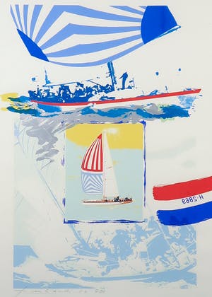 Frank Gude - Litho, Watersport - Ingelijst kopen? Bied vanaf 1!