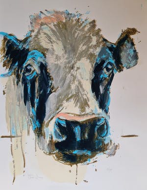Theo Onnes - Zeefdruk. Titel. "Cow 1 ( Groot ) kopen? Bied vanaf 80!
