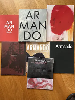 Buy Armando - 3 boeken + 3 gesigneerde catalogussen + gesigneerd T-shirt+ bord? Bid from 75!