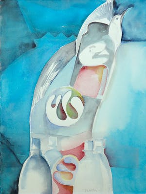 Joe Wols - Aquarel op papier, Vertrekken naar.. kopen? Bied vanaf 1!