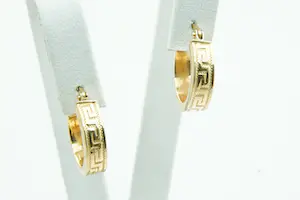 6 - 1 Paar (zo goed als nieuw) geel-gouden 18 Krt oorclips - meander motief kaufen? Bieten Sie von 80!
