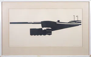 Ada Buitelaar - Linosnede, Schepen en olievaten - Ingelijst kopen? Bied vanaf 1!